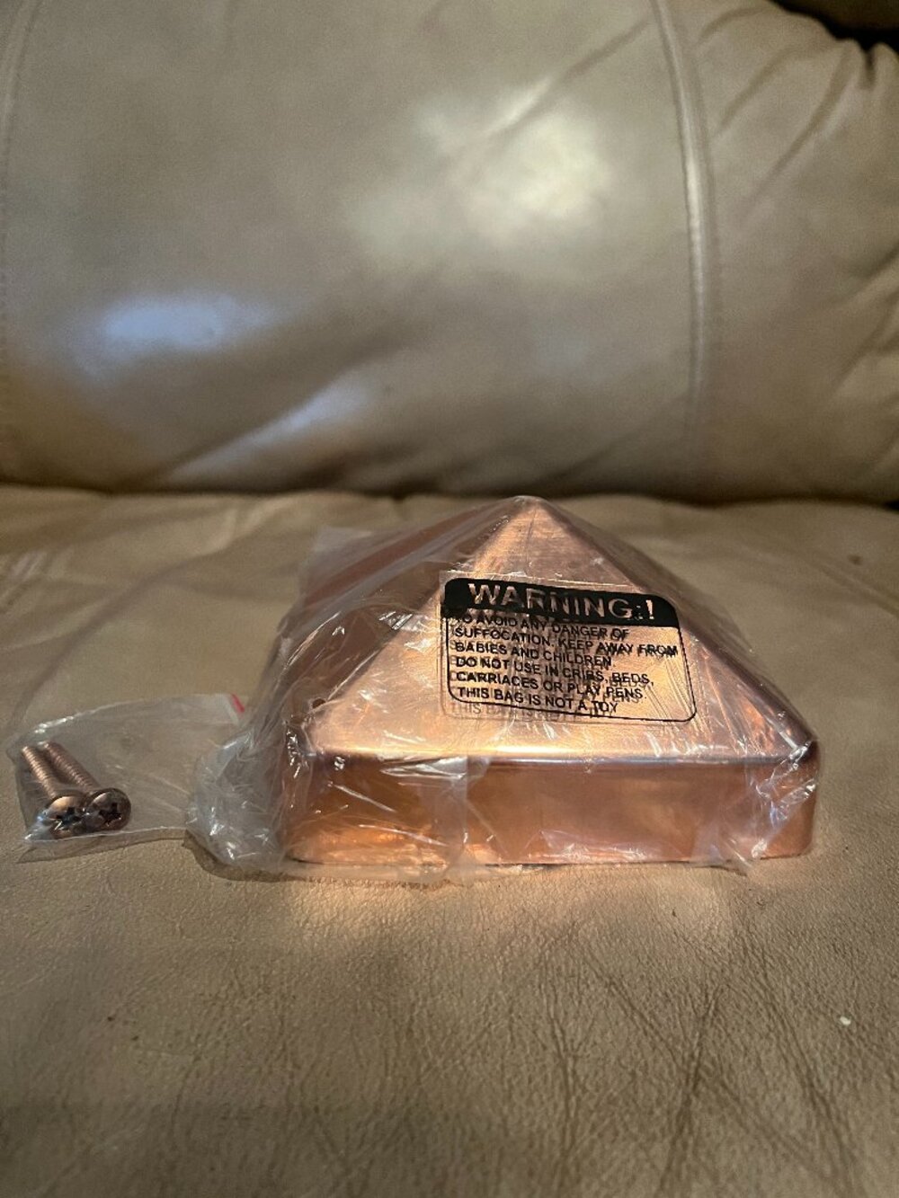 4" x 4" Copper Pyramid Post Cap for Wood Posts